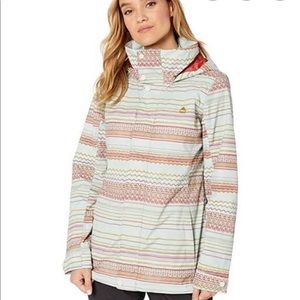 Burton jet set jacket aqua gray revel stripe